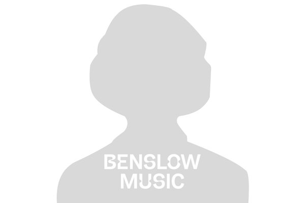 Grey silhouette of a woman with Benslow Music written over it