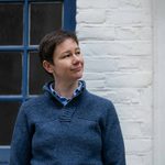 Woman outside a building